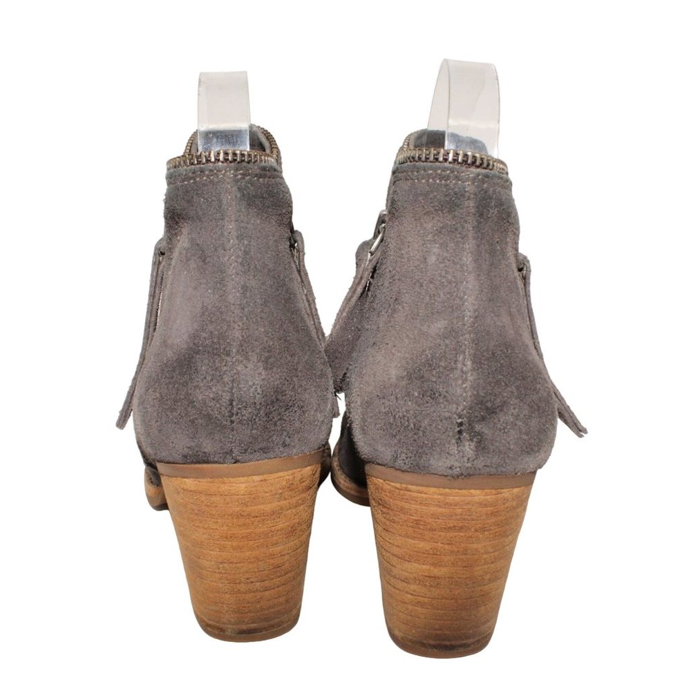 Dolce Vita Grey Leather Suede Womens Sz 7 Booties Ankle Boots Zipper Tassel - Picture 6 of 11